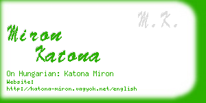 miron katona business card